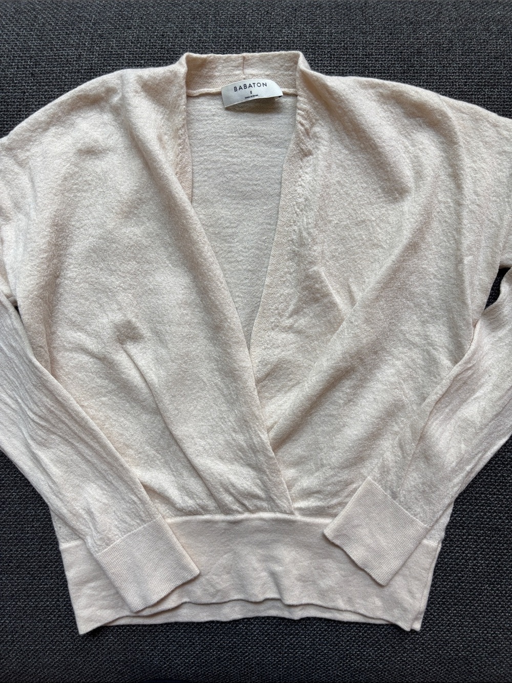Babaton Soft Cream Surplice V-Neck Sweater